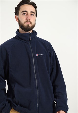 VINTAGE BERGHAUS ZIP UP FLEECE NAVY BLUE