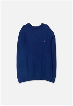 Retro Knitted Champs Jumper : Navy 