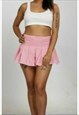 Pink Tartan High Waist Pleated Check Short Plaid Party Skirt