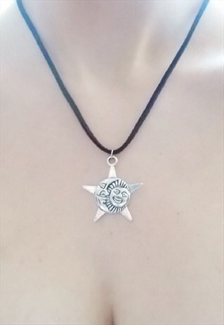SUN, MOON AND STAR SUEDE NECKLACE