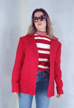 Vintage 80's funky tailored baggy coat blazer in bright red