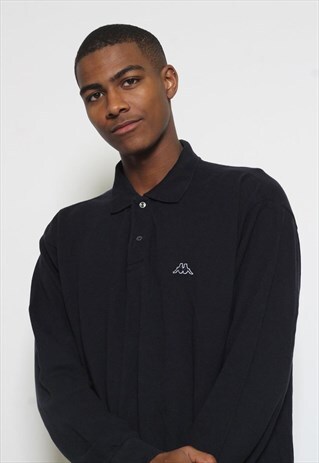 VINTAGE KAPPA LONG SLEEVED LOGO POLO SHIRT