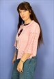 VINTAGE 90'S BABY PINK WIDE SLEEVE KNIT CARDIGAN - S/M