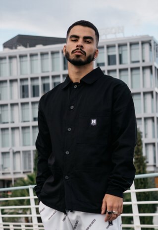 JACKET IN BLACK WITH CAMOUFLAGE LINING INSIDE