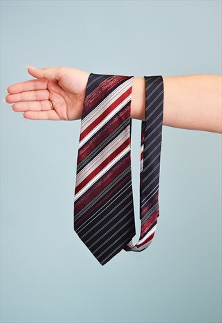 VINTAGE 70'S RETRO TAPESTRY WOVEN MOD PATTERN TIE