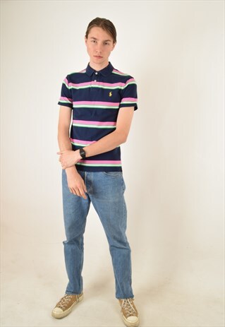 VINTAGE POLO SHIRTS RALPH LAUREN SIZE M WITH STRIPES (3310)