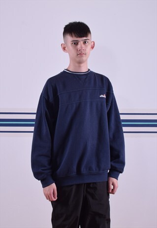 TEXTURED ELLESSE EMBROIDERED SWEATSHIRT