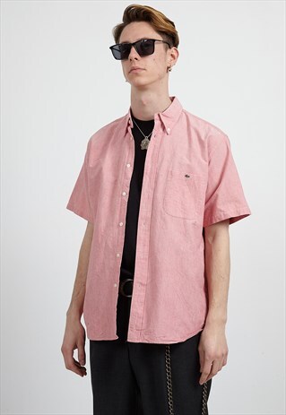 VINTAGE PINK LACOSTE SHORT SLEEVE COTTON SHIRT