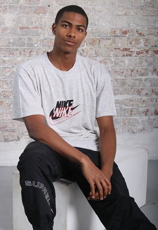 VINTAGE NIKE BIG LOGO T-SHIRT GREY