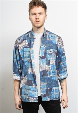 VINTAGE AZTEC PATTERNED SHIRT