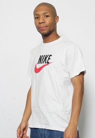 VINTAGE NIKE BIG LOGO SPELL OUT T-SHIRT WHITE
