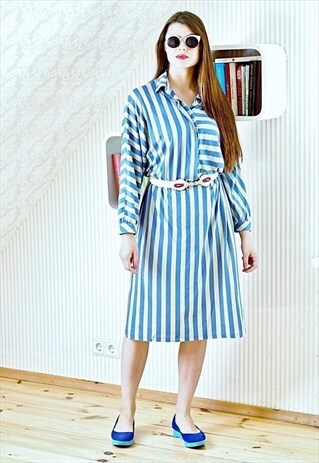 BLUE STRIPED VINTAGE DRESS