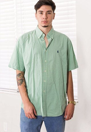 VINTAGE POLO RALPH LAUREN SHIRT LOGO 90S L 5.6