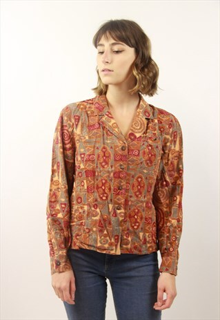 VINTAGE FUNKY PATTERNED BLOUSE