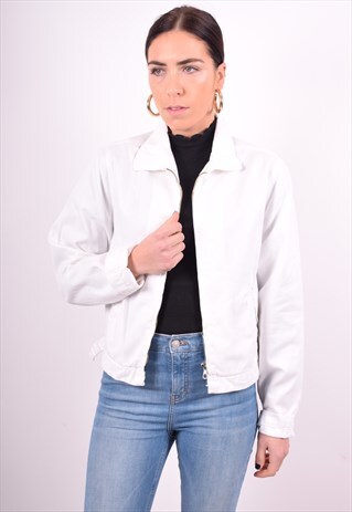 WOMENS VINTAGE DENIM JACKET MEDIUM WHITE 90'S