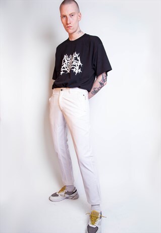 VINTAGE 90S BURBERRY WHITE TROUSERS ID:7634