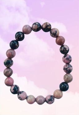 Rhodonite Beaded Gemstone Healing Intention Gift Bracelet
