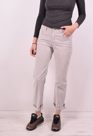 TRUSSARDI WOMENS VINTAGE JEANS W30 L29 GREY 90S