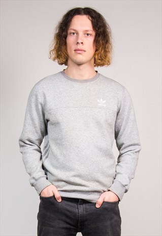 90'S VINTAGE ADIDAS GREY SWEATSHIRT JUMPER