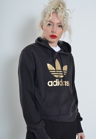 VINTAGE ADIDAS SWEATSHIRT HOODIE BLACK