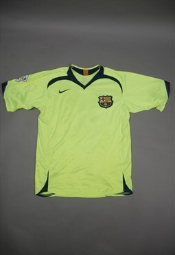 Vintage Nike Barcelona 06/07 Third Kit in Yellow with Logo
