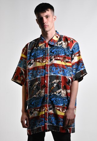 VINTAGE 1990S PELLE PELLE ALLOVER PRINT SHIRT