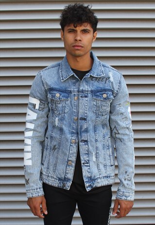 BOLD SLEEVE DENIM JACKET