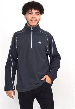 VINTAGE 90S ADIDAS 3/4 ZIP FLEECE SWEATER