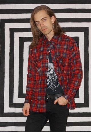 VINTAGE 90'S DEADSTOCK CHECKED COTTON WORKERS SHIRT