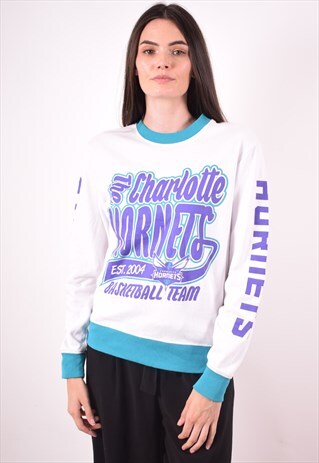 NBA WOMENS VINTAGE TOP LONG SLEEVE SMALL WHITE