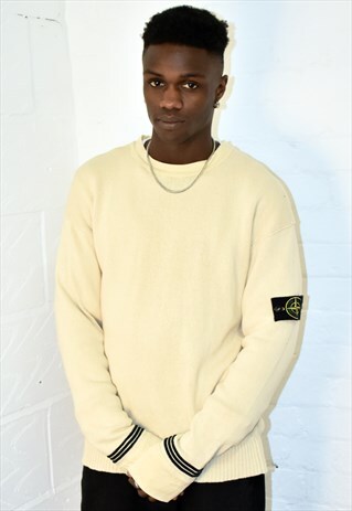 RARE VINTAGE STONE ISLAND CREW NECK LIGHT KNIT SWEATER