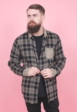VINTAGE CHECK FLANNEL SHIRT /R12442