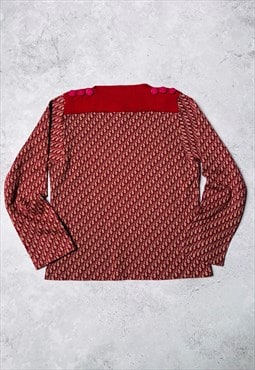 Christian Dior Jumper Sweater Authentic Monogram Logo Red 