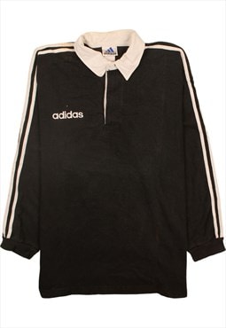 Vintage 90's Adidas Polo Shirt Long Sleeves Quater Button