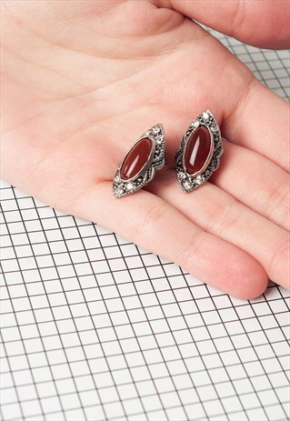 80S VINTAGE 925 STERLING SILVER EARRINGS