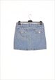 Y2K BLUE DENIM PLEATED MINI SKIRT