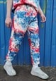 PAISLEY BEAM JOGGERS HANDMADE BANDANNA OVERALLS TIE-DYE RED