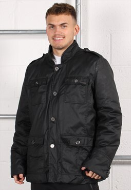 Vintage Calvin Klein Jacket in Black Light Bomber Coat XL
