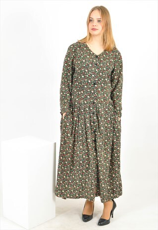 VINTAGE 90'S MAXI DRESS IN FLOWER PRINT