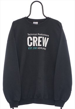 Vintage Crew Graphic Black Sweatshirt Womens