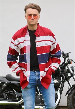 RALPH LAUREN CHAPS USA VARSITY STRIPED SHIRT