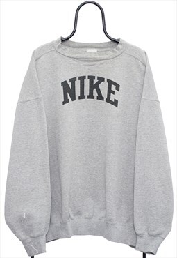 Vintage Nike Spellout Grey Sweatshirt Womens