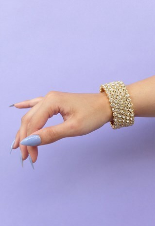 DIAMANTE AND GOLD CUFF