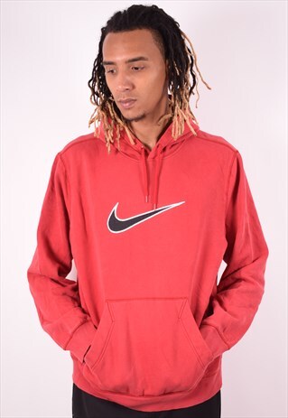 NIKE MENS VINTAGE HOODIE JUMPER XL RED 90S