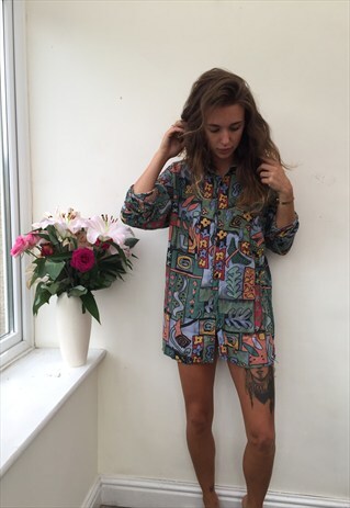 CRAZY PATTERN OVERSIZED UNISEX RETRO VINTAGE FESTIVAL SHIRT