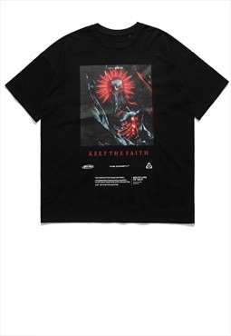 Cyber punk t-shirt grunge monster tee punk raver top black
