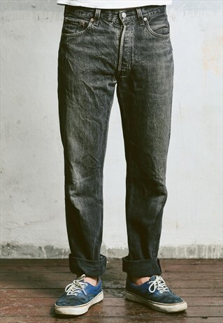 VINTAGE LEVIS 501 FADED BLACK 90S JEANS
