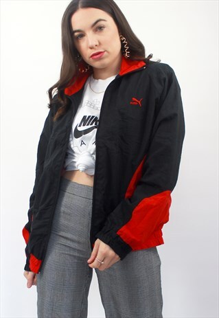 90'S RETRO RED & BLACK RAVE TRACK JACKET