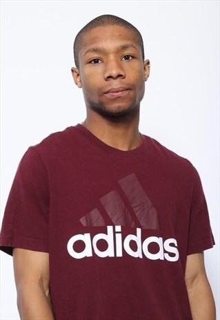 VINTAGE ADIDAS BIG LOGO T-SHIRT WHITE RED