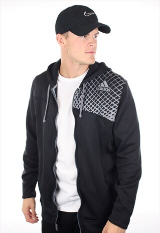 VINTAGE ADIDAS SMALL LOGO ZIP UP HOODIE
